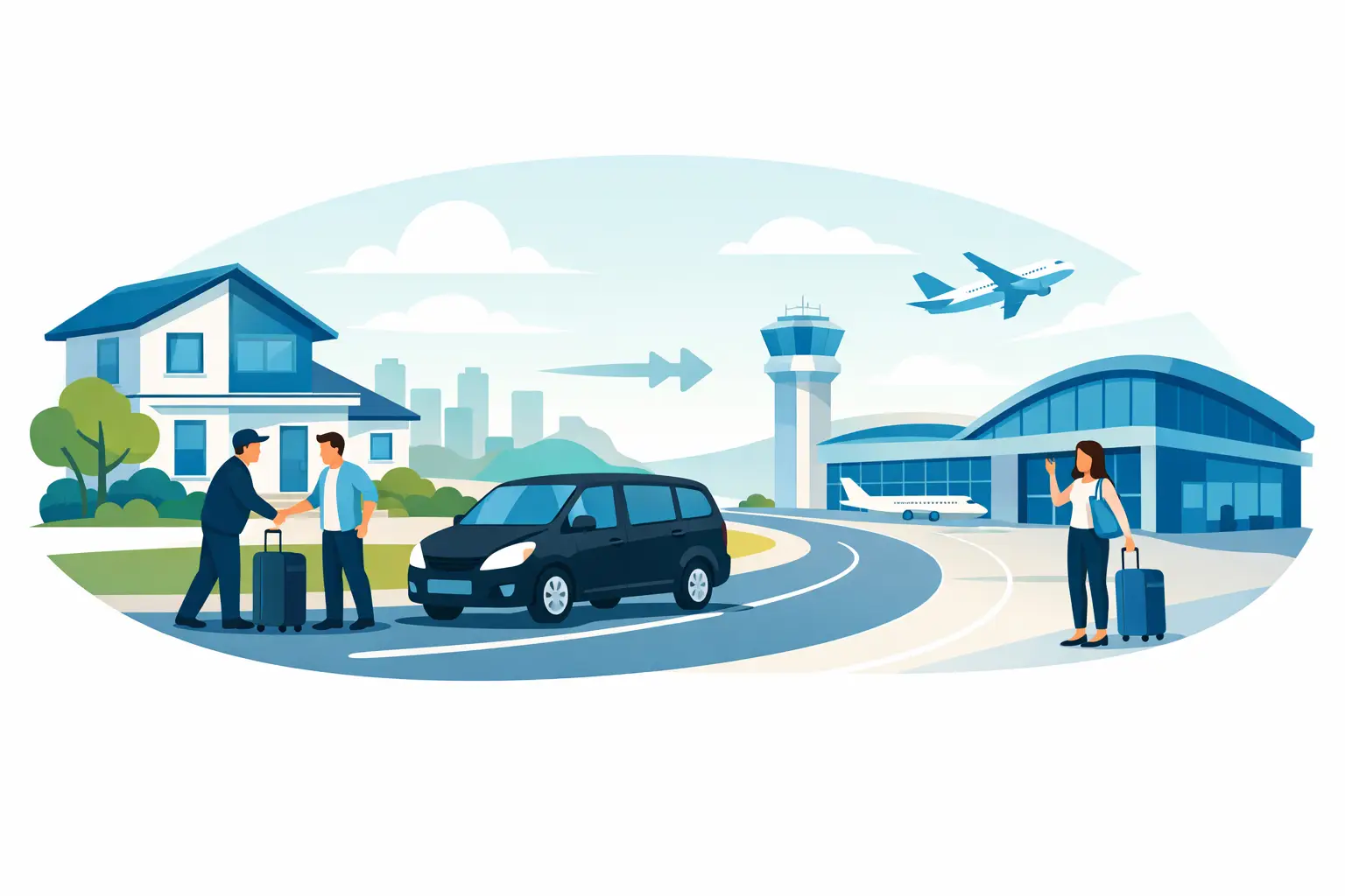 Serviço porta a porta para o aeroporto funciona?