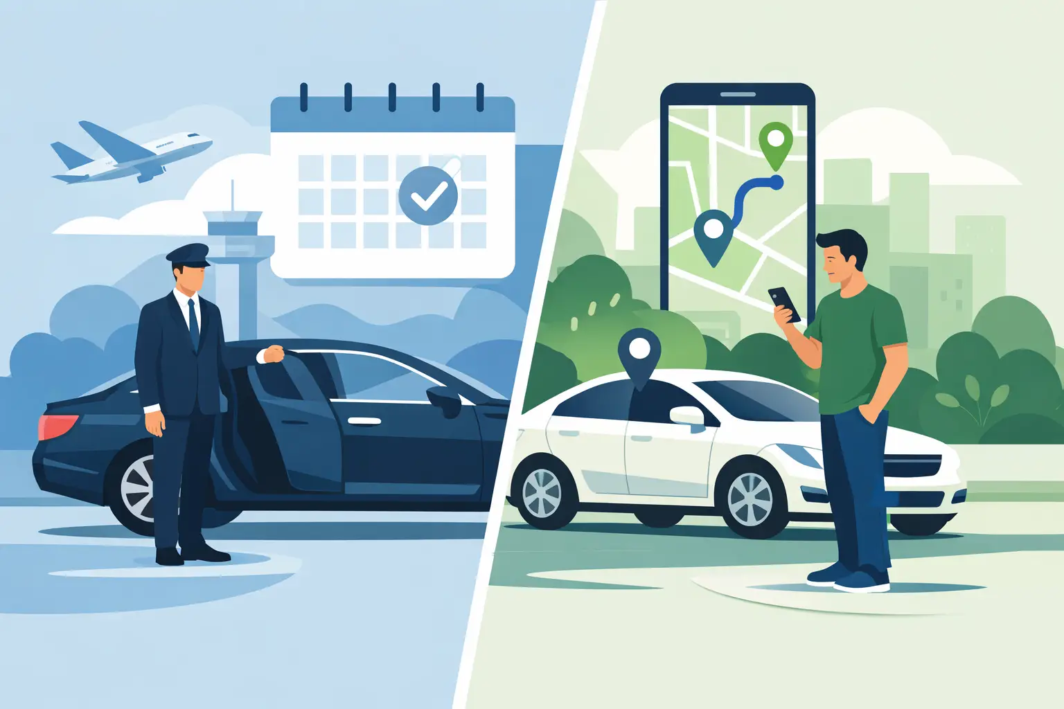 Traslado agendado ou carro por aplicativo?
